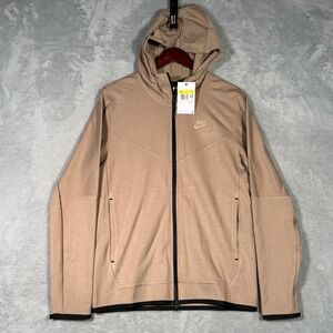 Nike Hoodie S Brown Sports Tech‎ Fleece Lightweight Full Zip Jacket dx0822-247